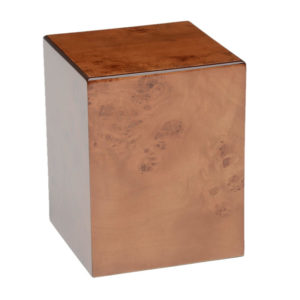 Dark wooden square cremation urn