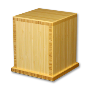 Square wooden cremation urn