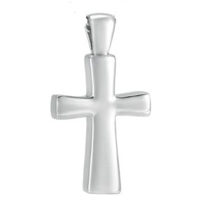 Curved cross necklace pendant cremation urn