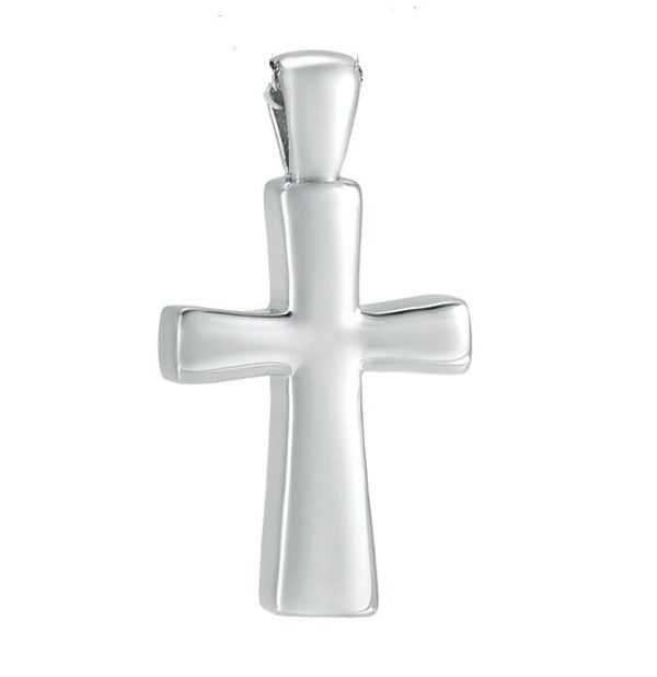 Curved cross necklace pendant cremation urn