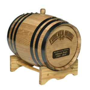 Forever aging wine barrel cremation urn