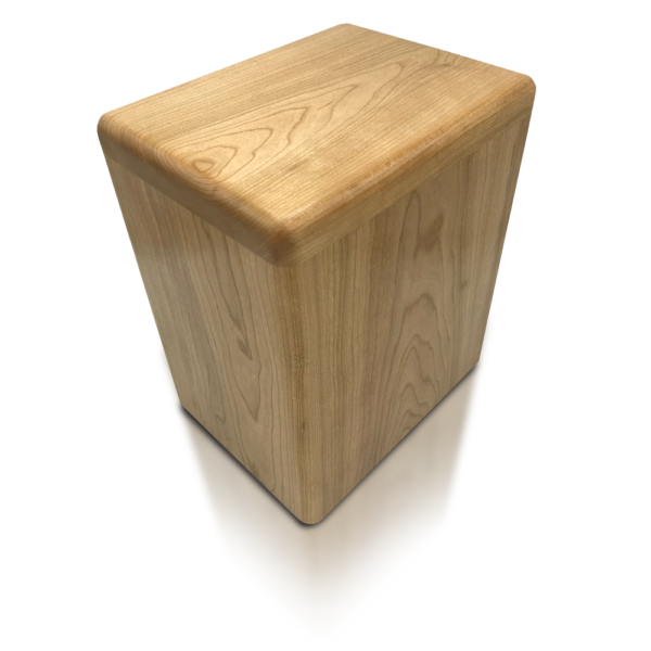 Wooden square cremation urn