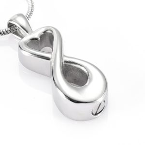 Infinity heart necklace pendant cremation urn