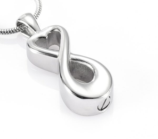 Infinity heart necklace pendant cremation urn