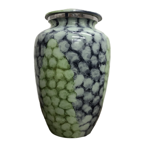 Mint green brushstroke cremation urn