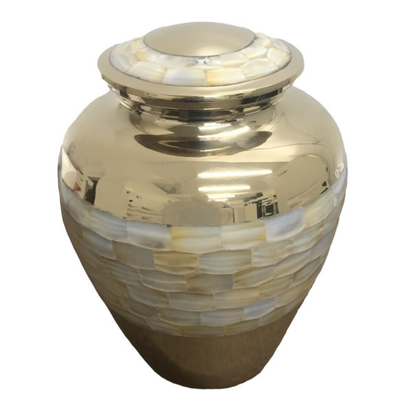 Brass pearl cremation urn