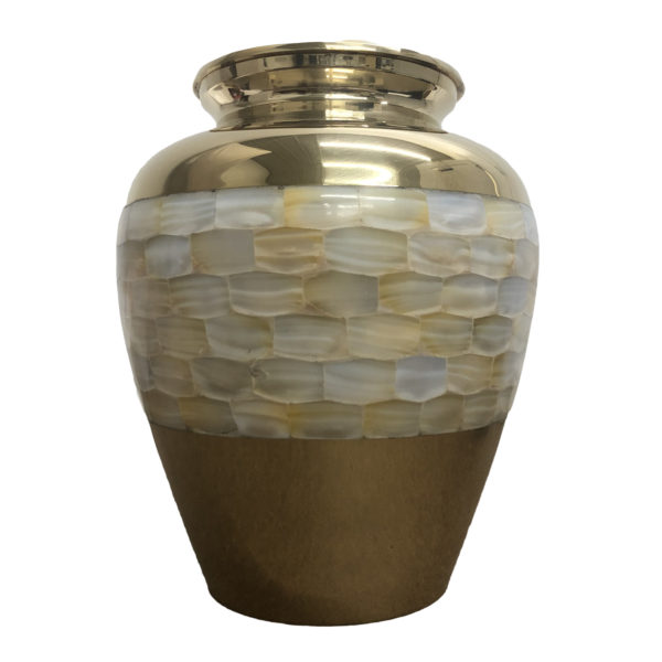 Gold pearl cremation urn