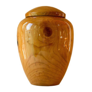 Cherry wood cremation urn