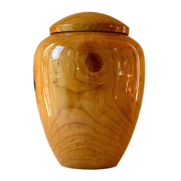 Cherry wood cremation urn